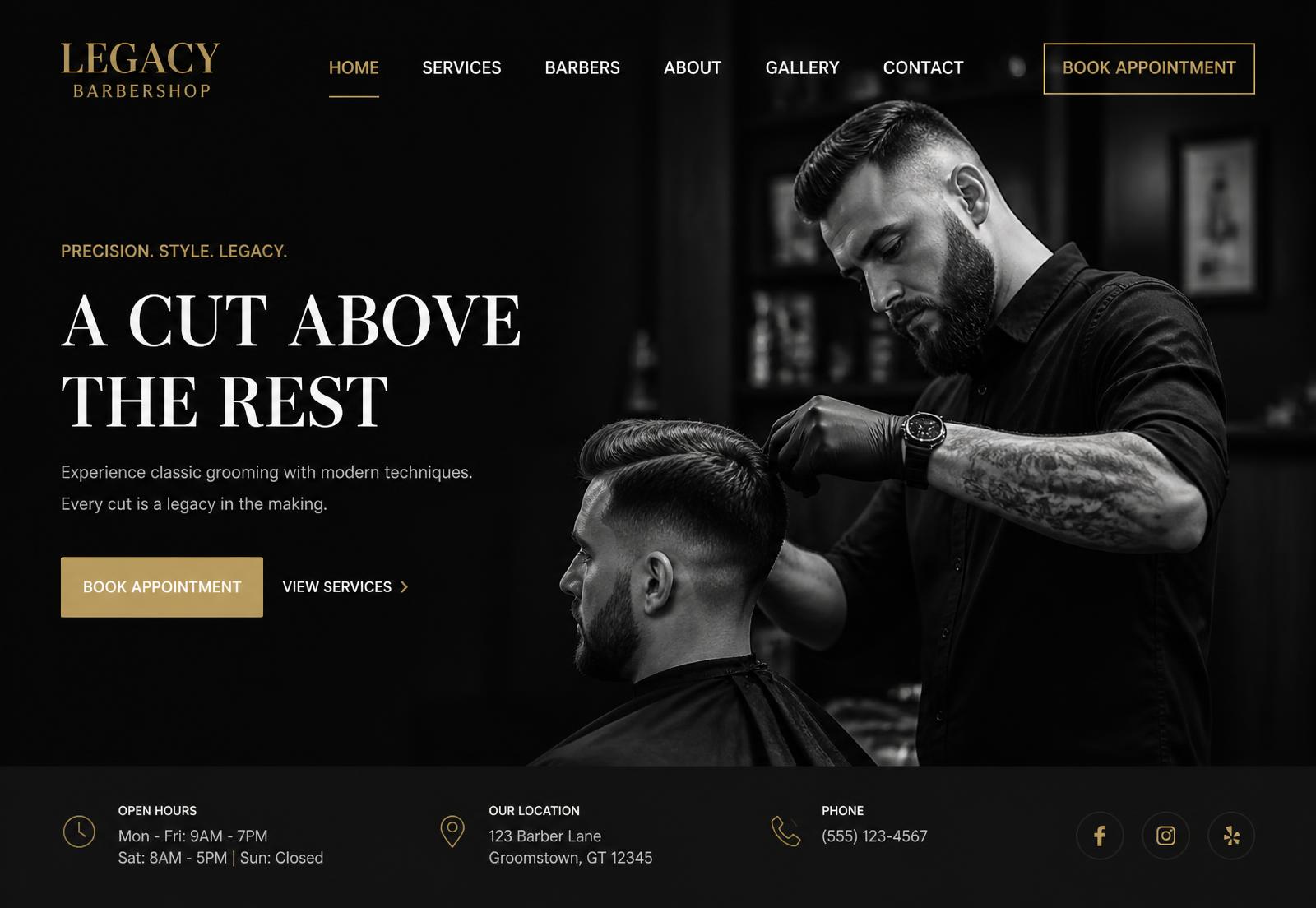 Referenz: Website für Premium Barbershop in Winterthur