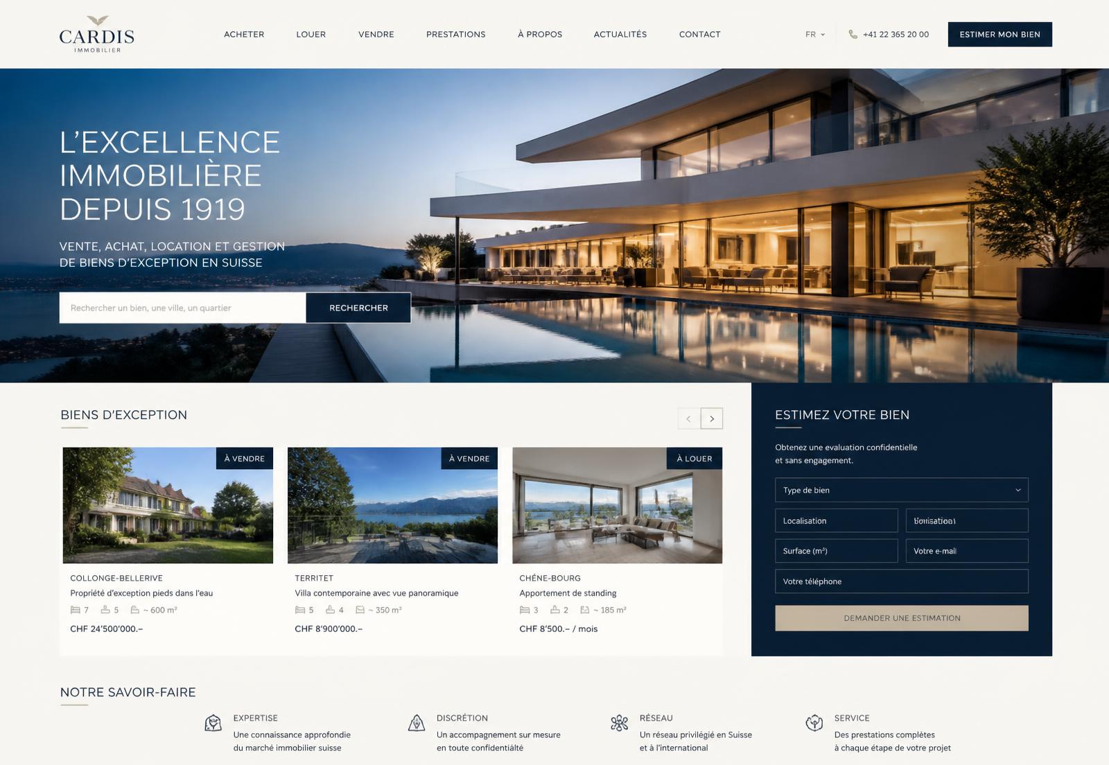 Referenz: Website für Immobilienbüro in Genferseeregion