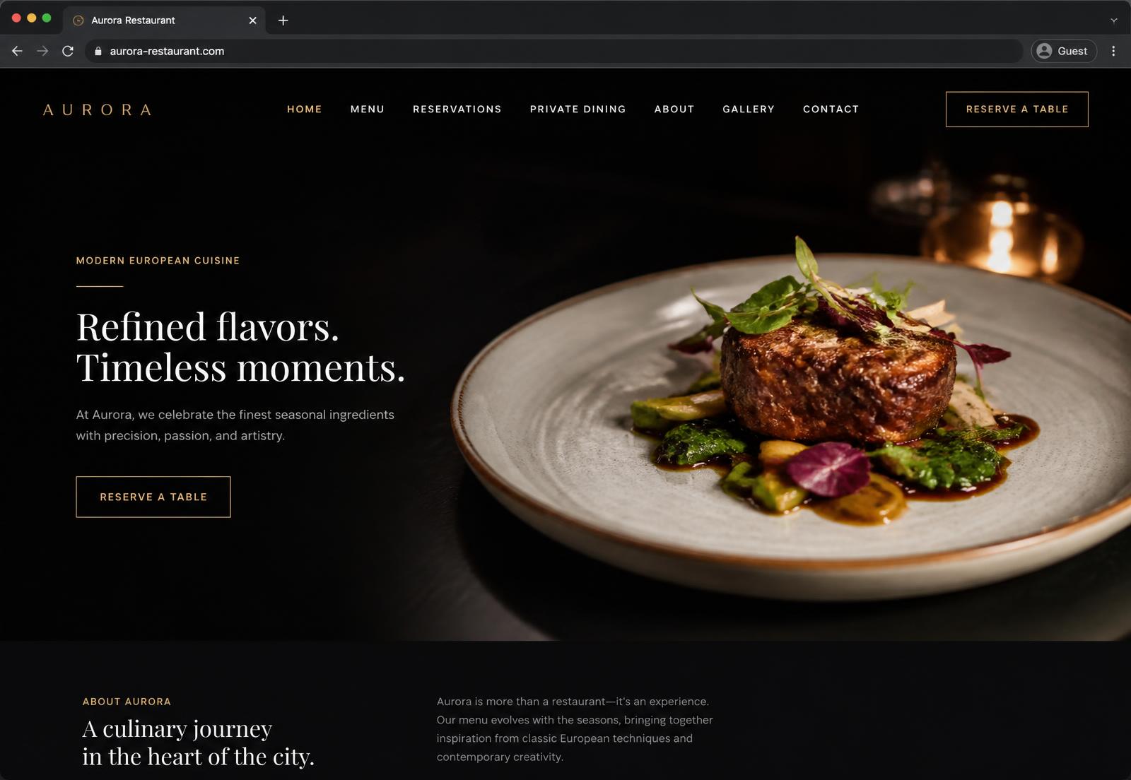 Referenz: Website für Fine-Dining-Restaurant in Zürich